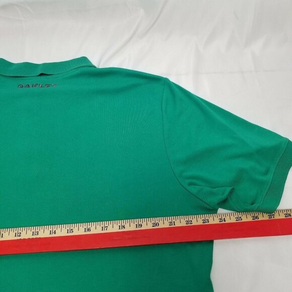 Oakley Shirt XL green Men's Polo Shirt Interlock 3 Button Short Sleeve - Picture 8 of 9